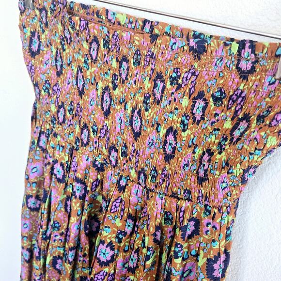 ANTHROPOLOGIE DRAMA MAXI DRESS STRAPLESS FULL SLIT SUMMER BOHO - Picture 5 of 7